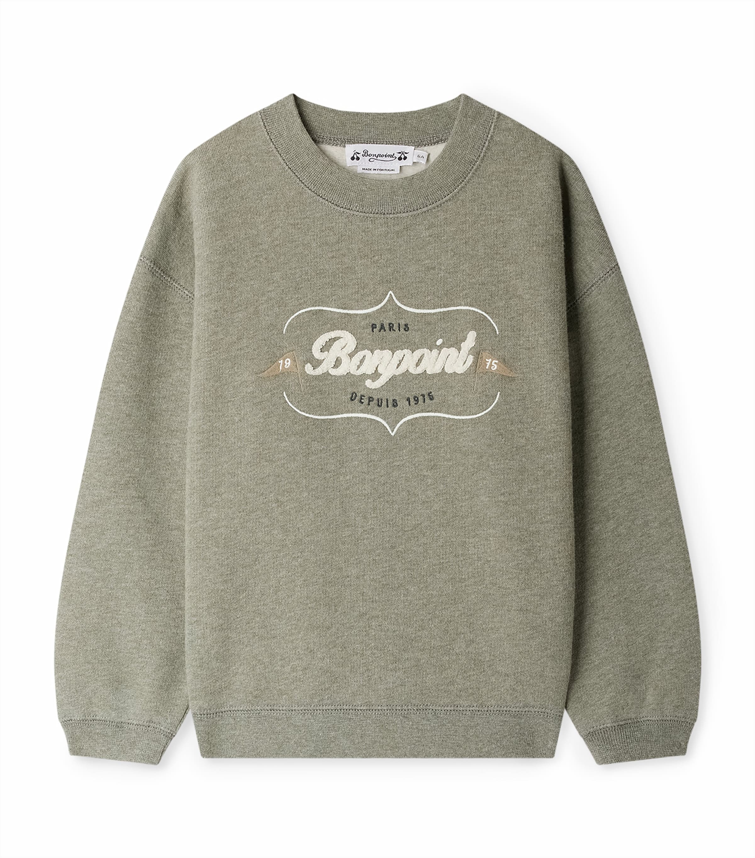 Cotton-Blend Tenino Sweatshirt (10-14 Years) VERT DE GRIS Image 1
