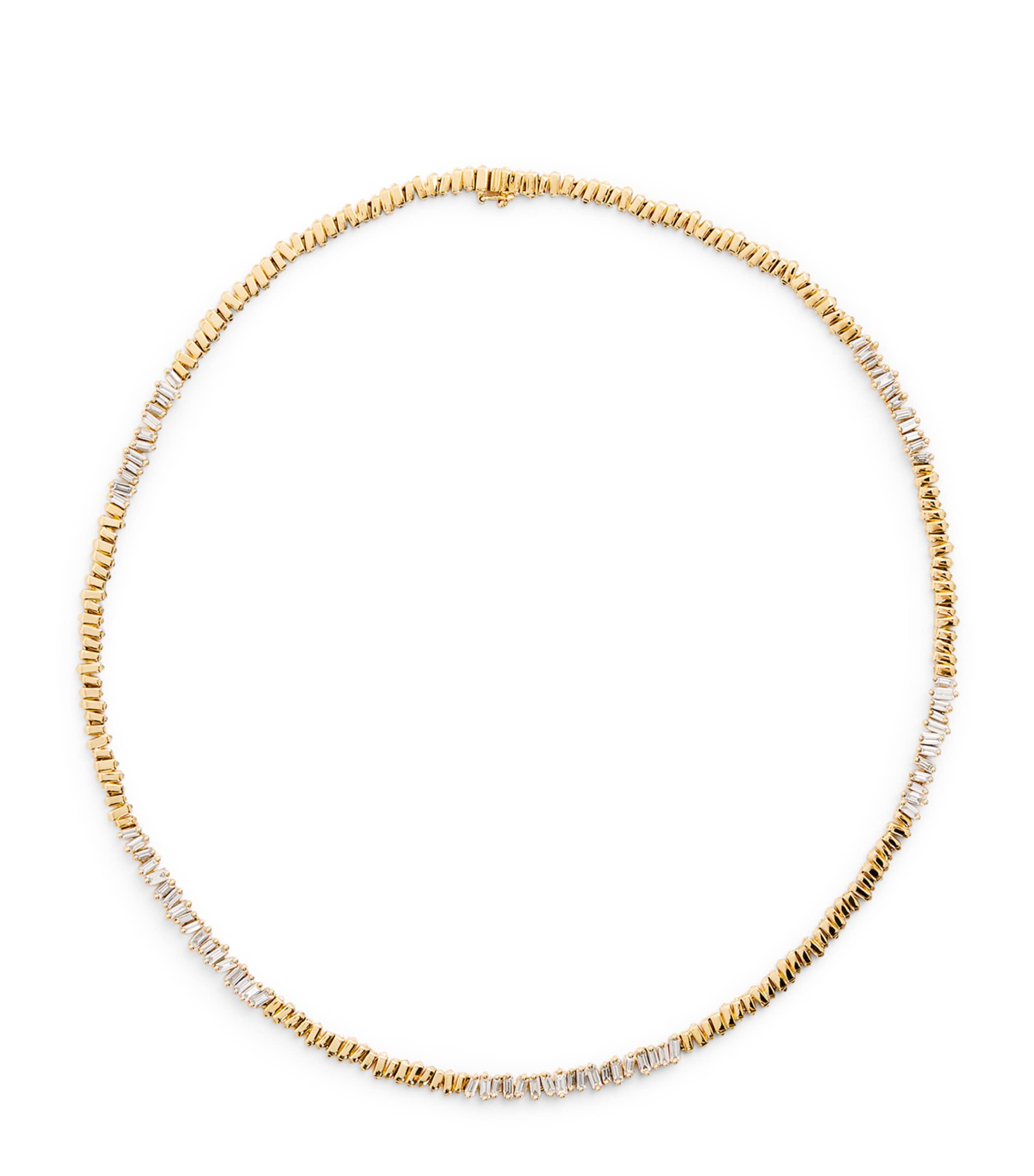 Suzanne Kalan Yellow Gold And Diamond Golden Age Tennis Necklace In Gold