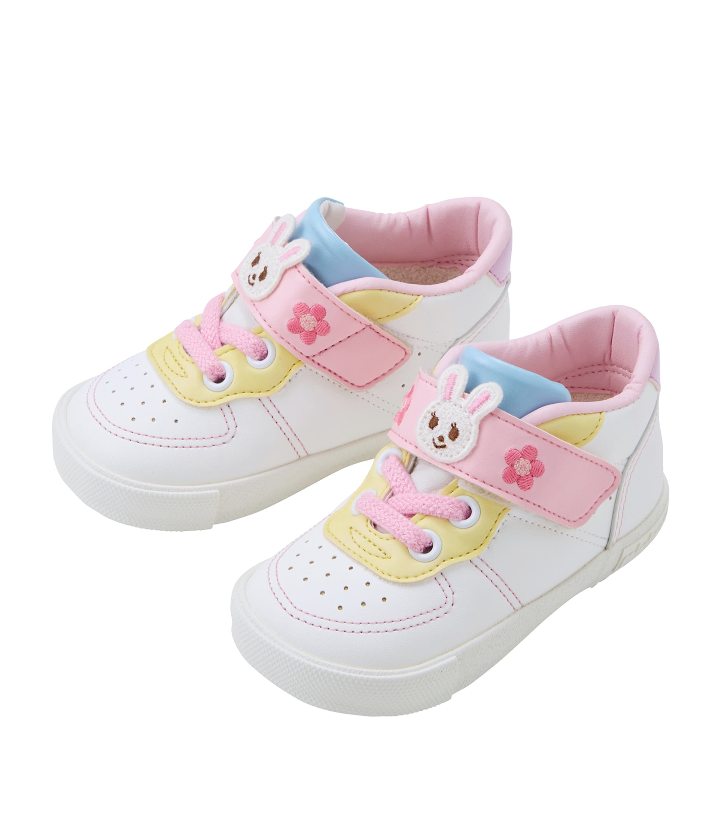 Miki House Faux Leather Velcro Sneakers In Pink