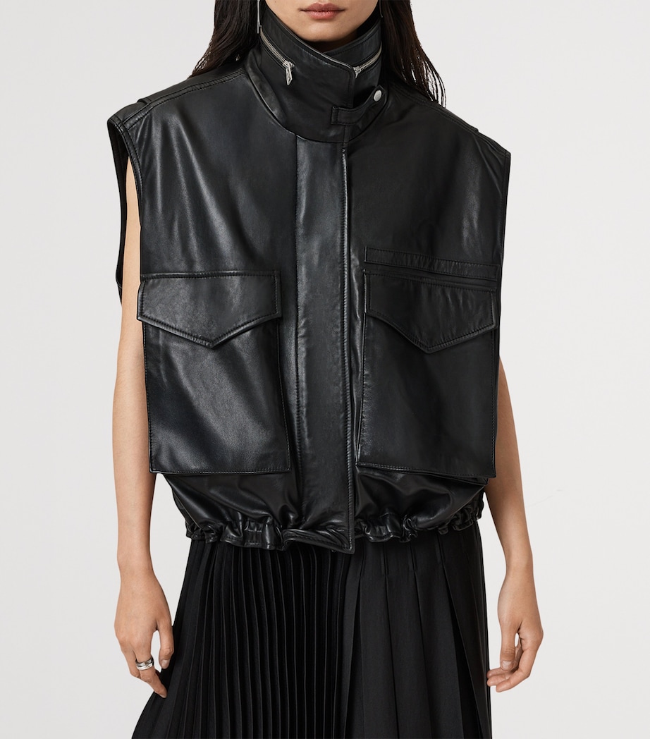 Lambskin Clay Gilet BLACK Image 6