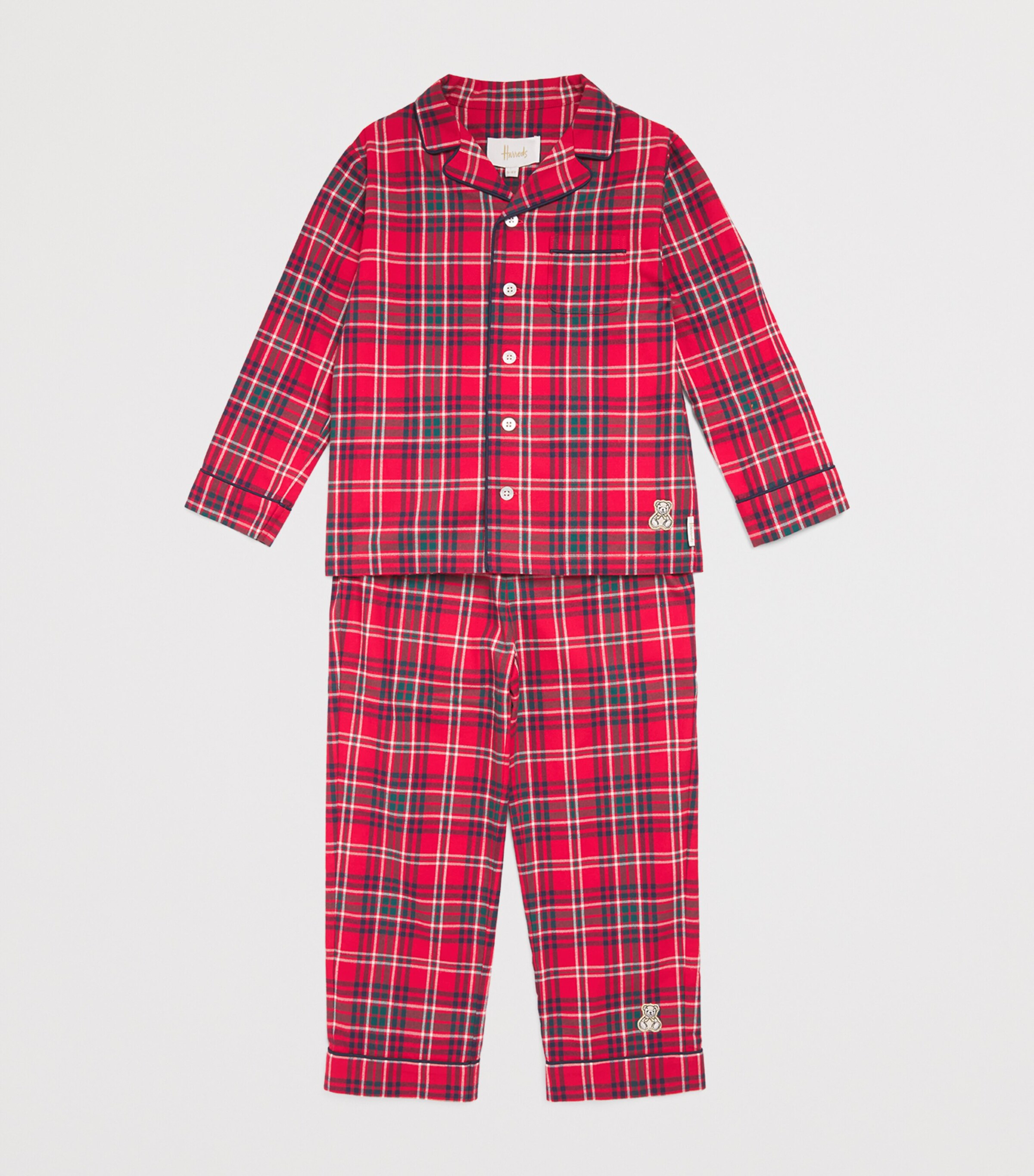 Harrods Tartan Pyjama Set (2-12 Years) Red Image 3