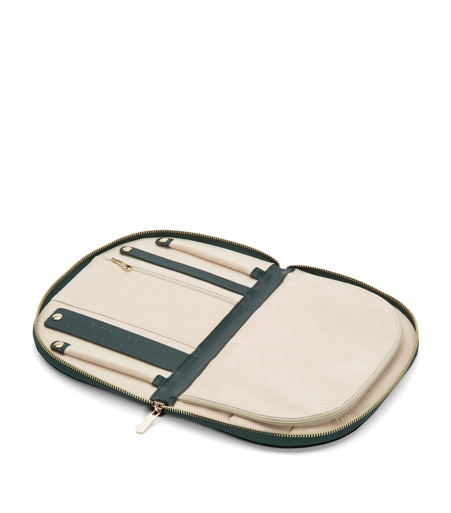 Embroidered Zoe Zip-Up Jewellery Case VERT Image 6