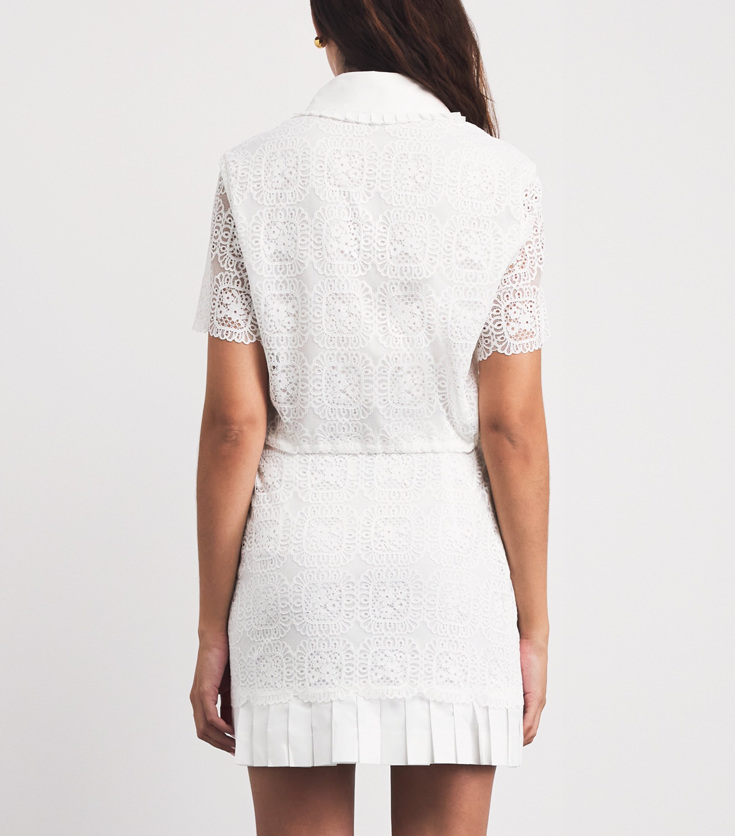 Claudie Pierlot Womens Lace Cropped Shirt White Image 5