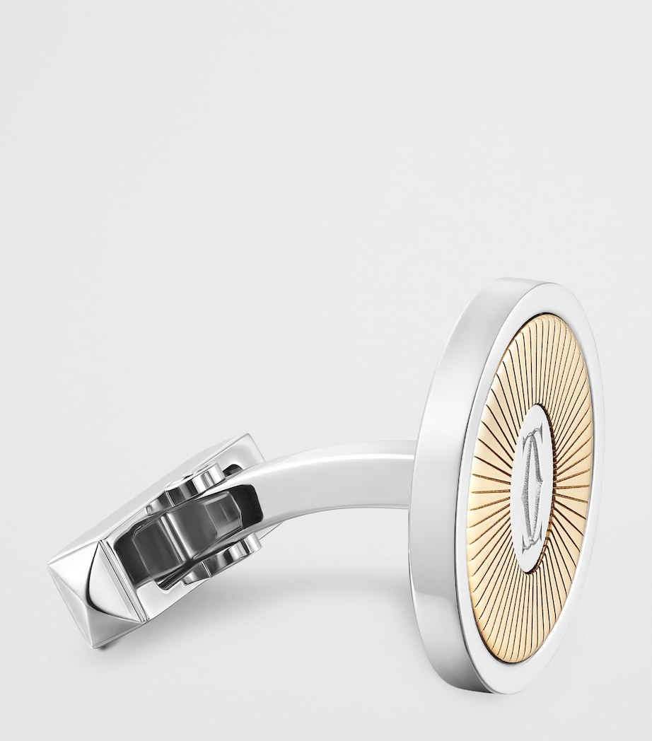 Sterling Silver and Yellow Gold Double C de Cartier Cufflinks SILVER Image 2