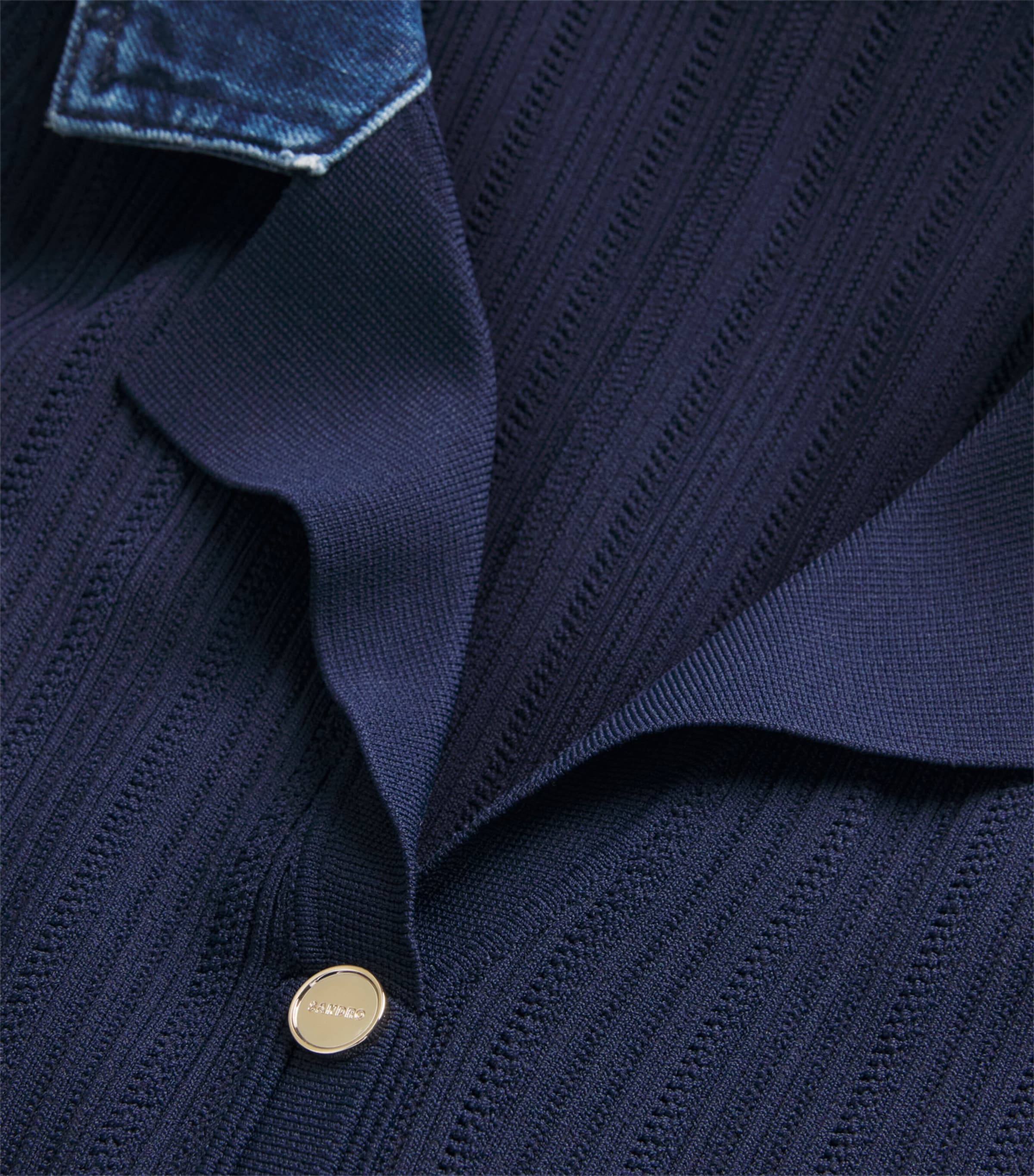 Knitted Midi Dress NAVY BLUE Image 5