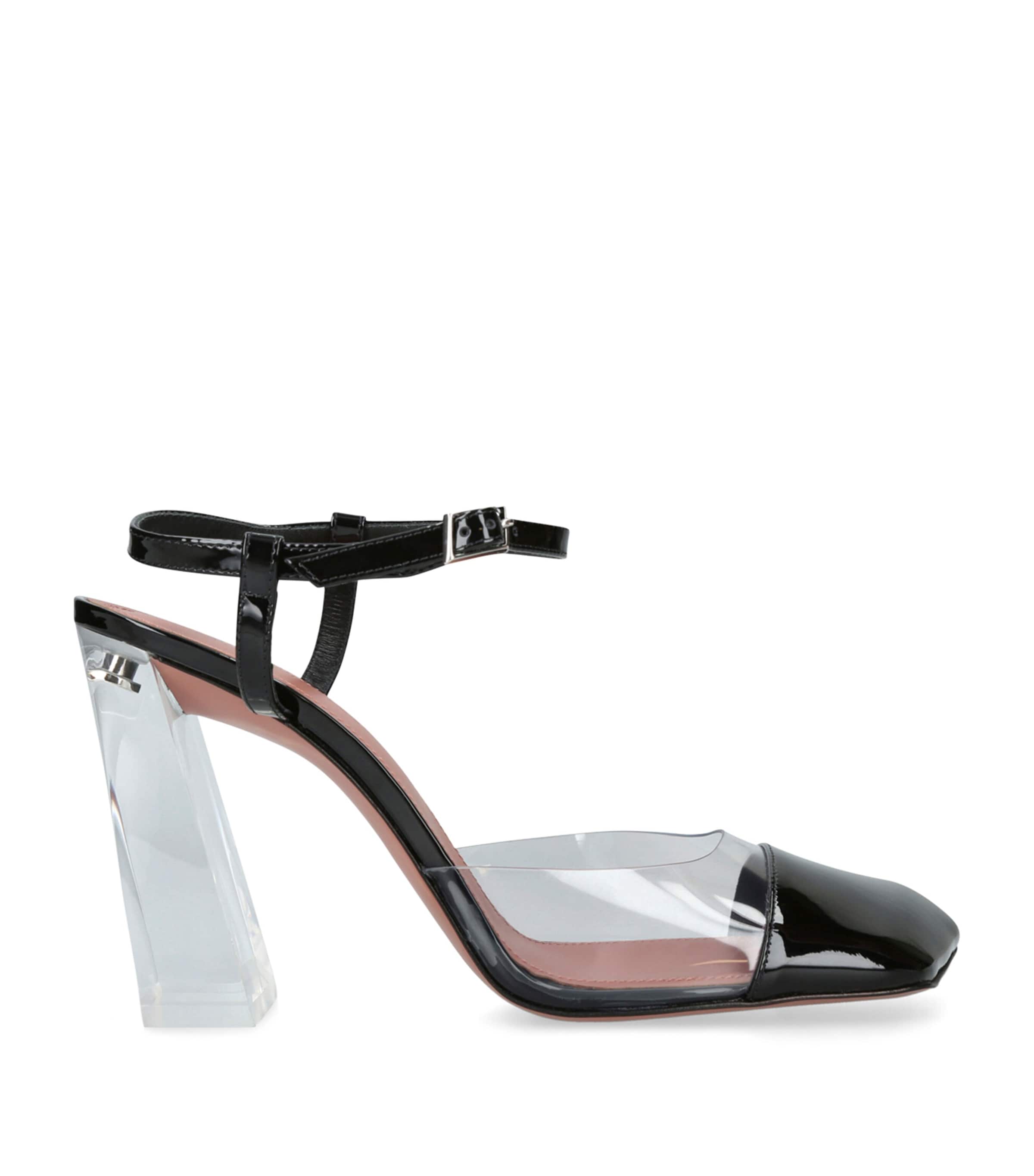 AMINA MUADDI PATENT LEATHER CHARLOTTE GLASS PUMPS 95