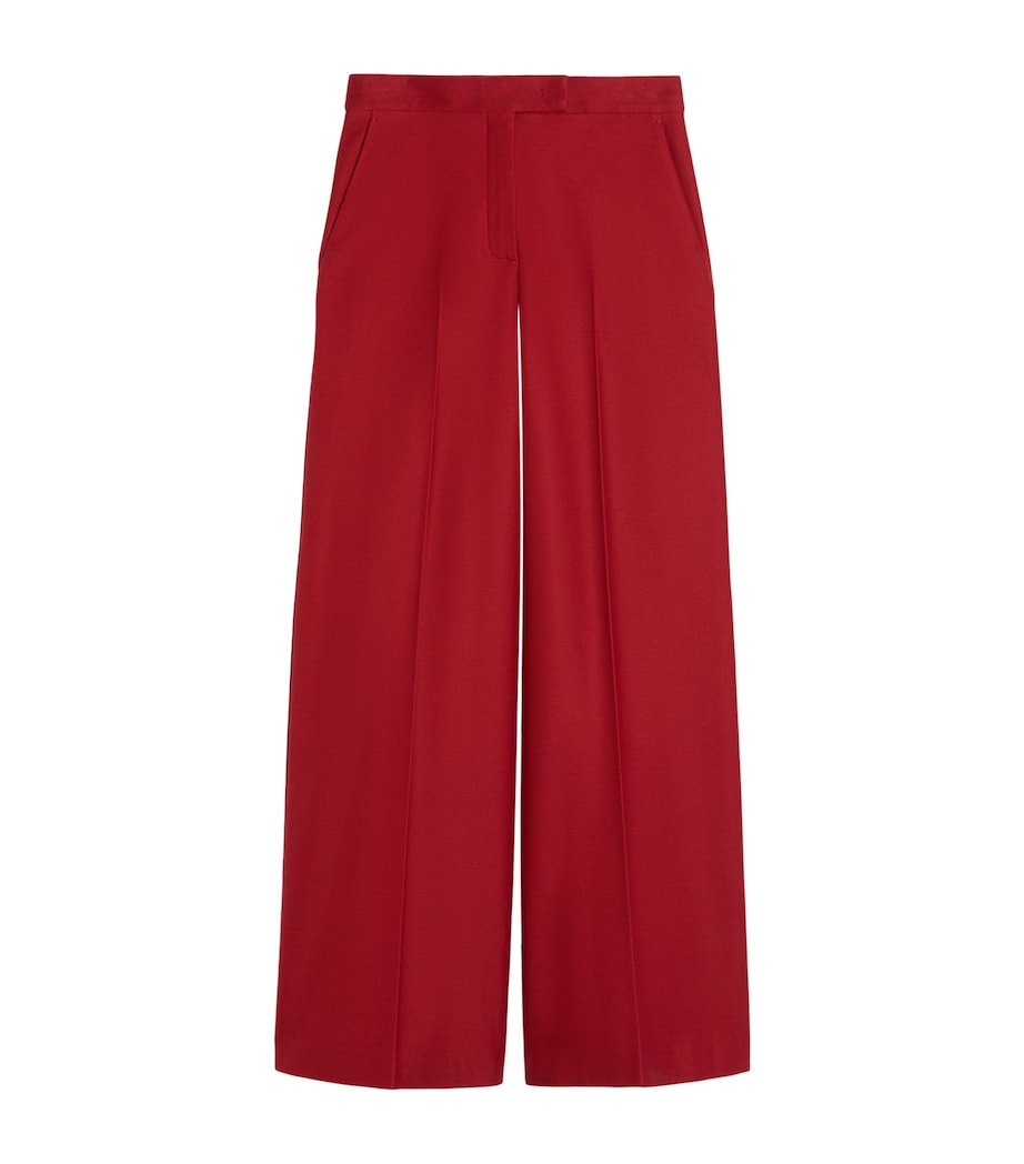 Max Mara Womens Cotton Jersey Wide-Leg Trousers Red Image 1