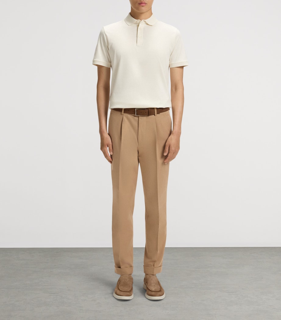 Cotton-Blend Tailored Trousers 215 Image 4