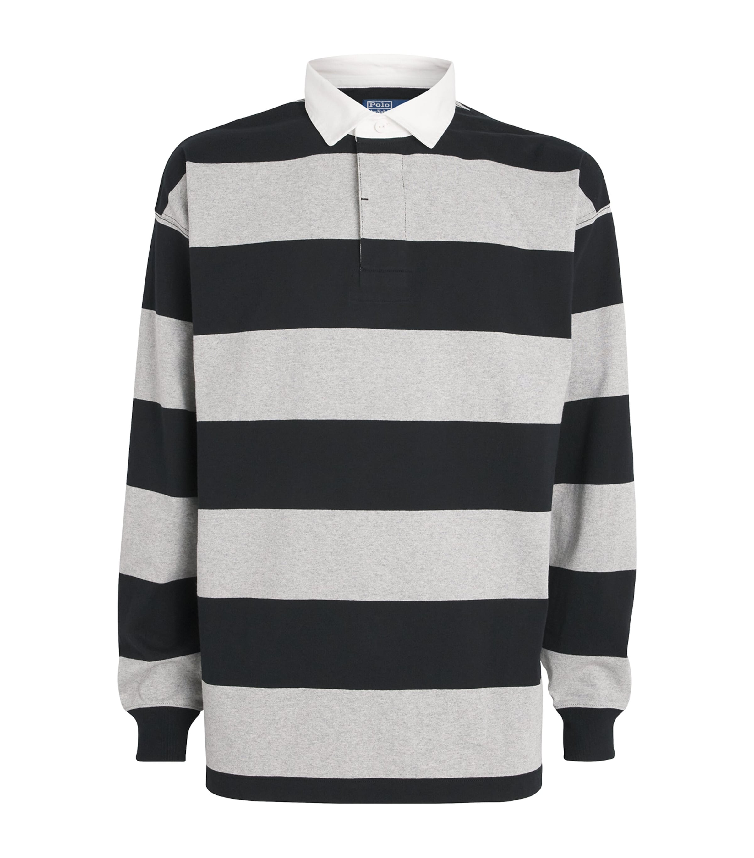 Polo Ralph Lauren Grey Cotton Stripe Big Fit Rugby Shirt | Harrods US
