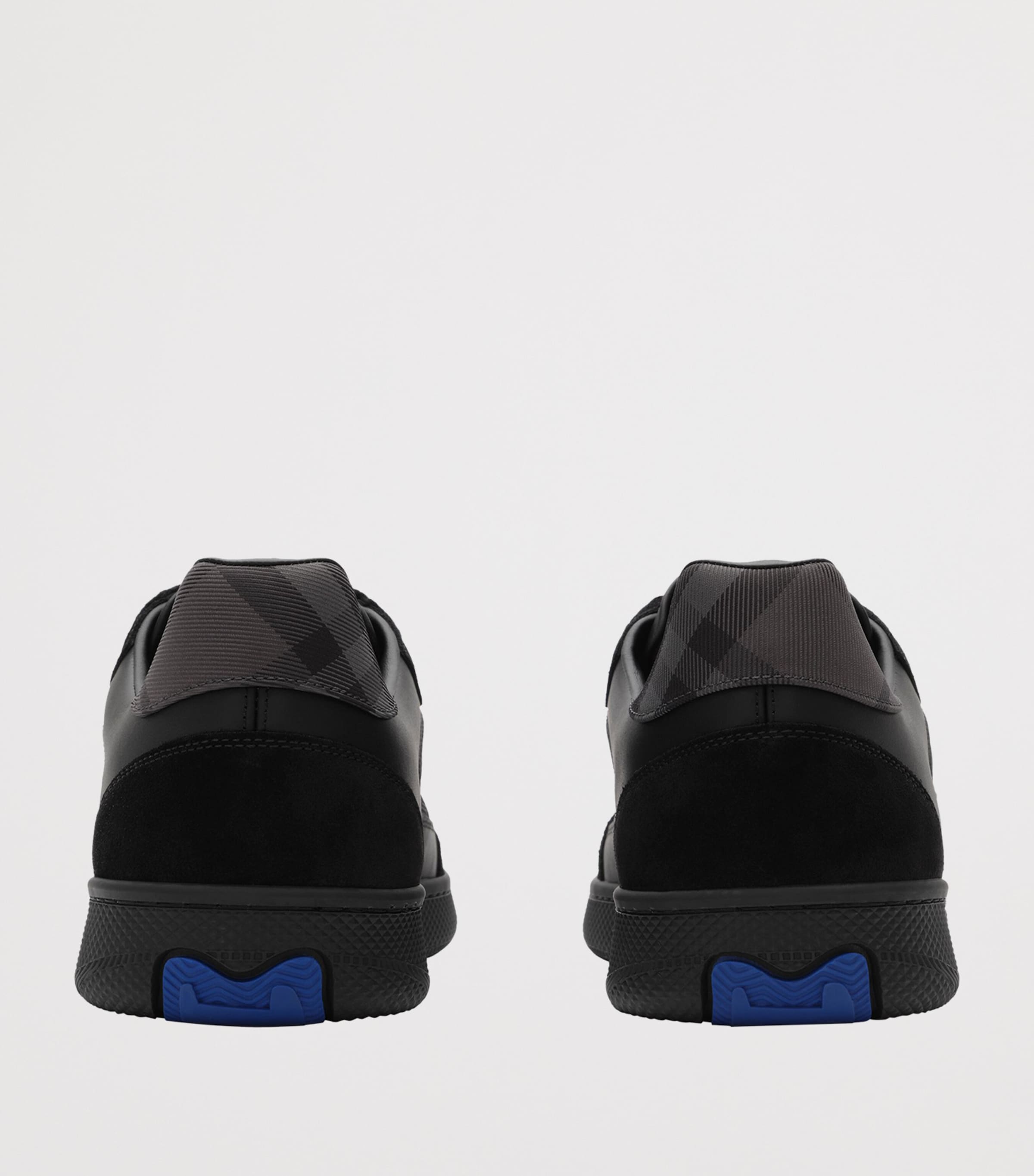 Burberry Leather Check Terrace Sneakers Blackirongreyipchk Image 3