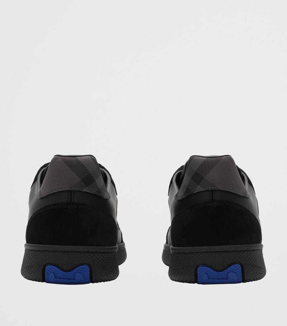 Burberry Leather Check Terrace Sneakers Blackirongreyipchk Image 3