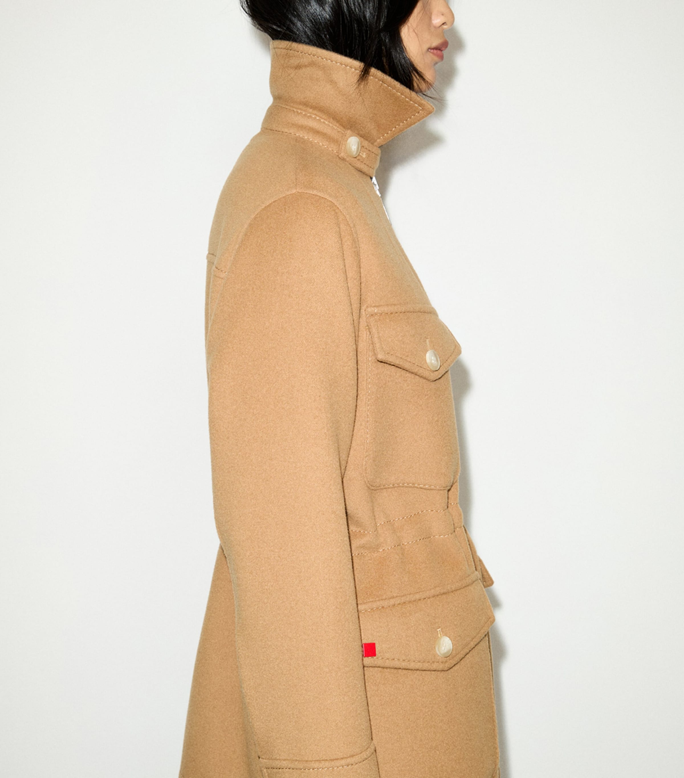 MAX&Co. Womens Virgin Wool Utility Jacket Camel Image 6