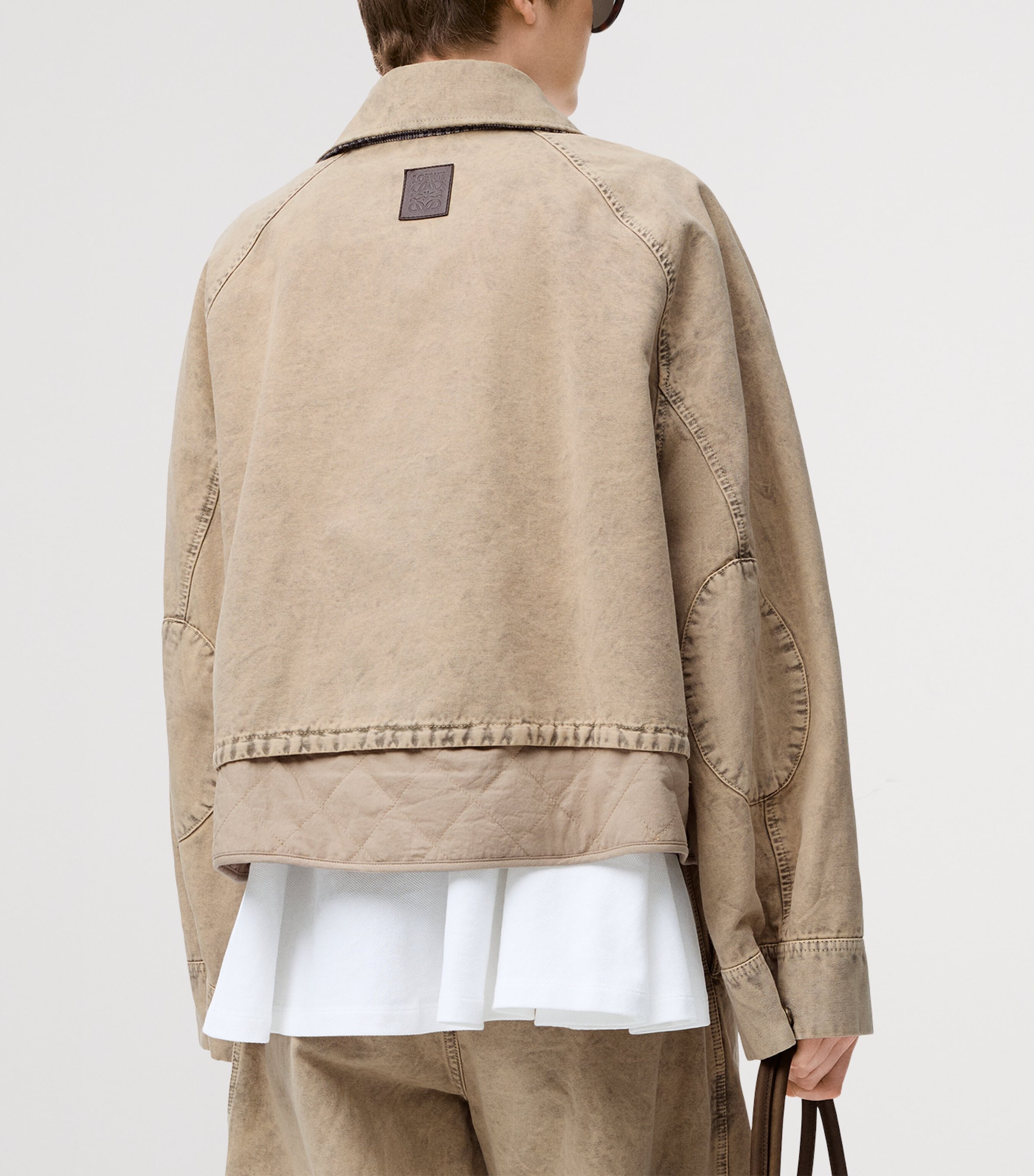 Distressed Denim Jacket BEIGE Image 4