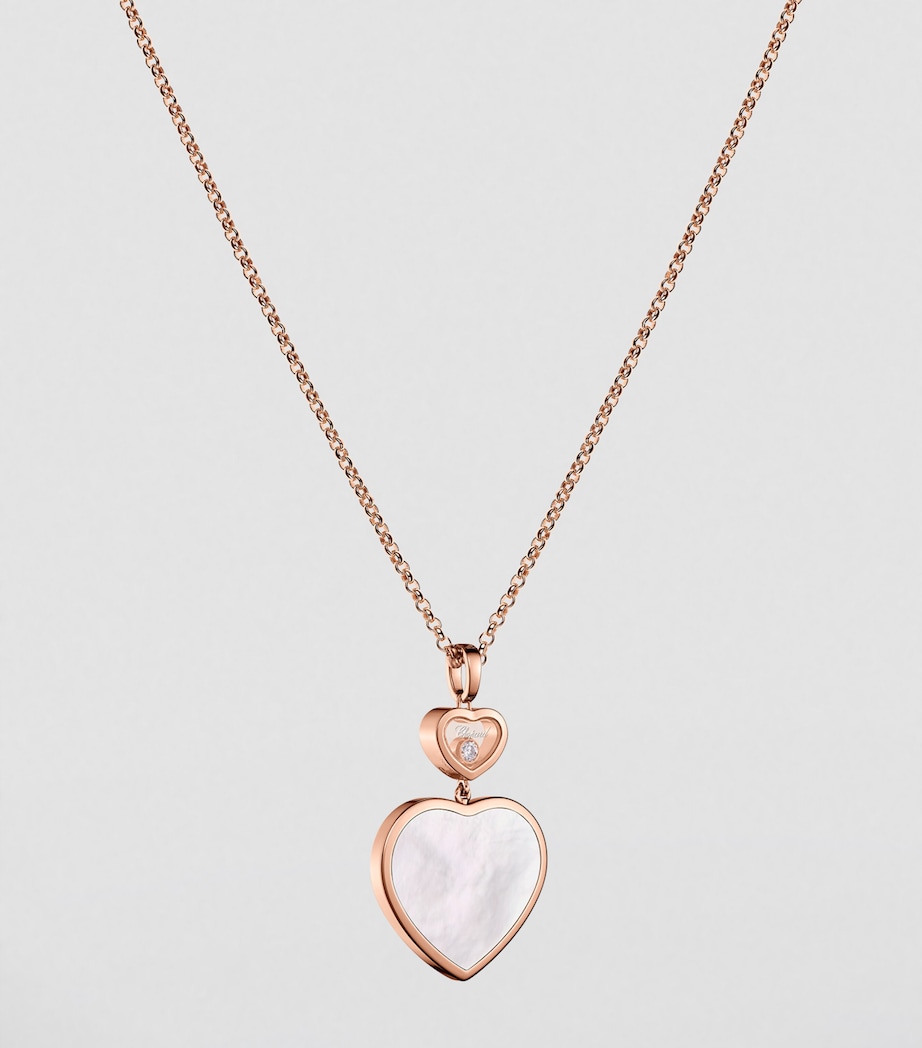 Rose Gold, Diamond and Mother-of-Pearl Happy Hearts Pendant Necklace 18K ROSE GOLD Image 2