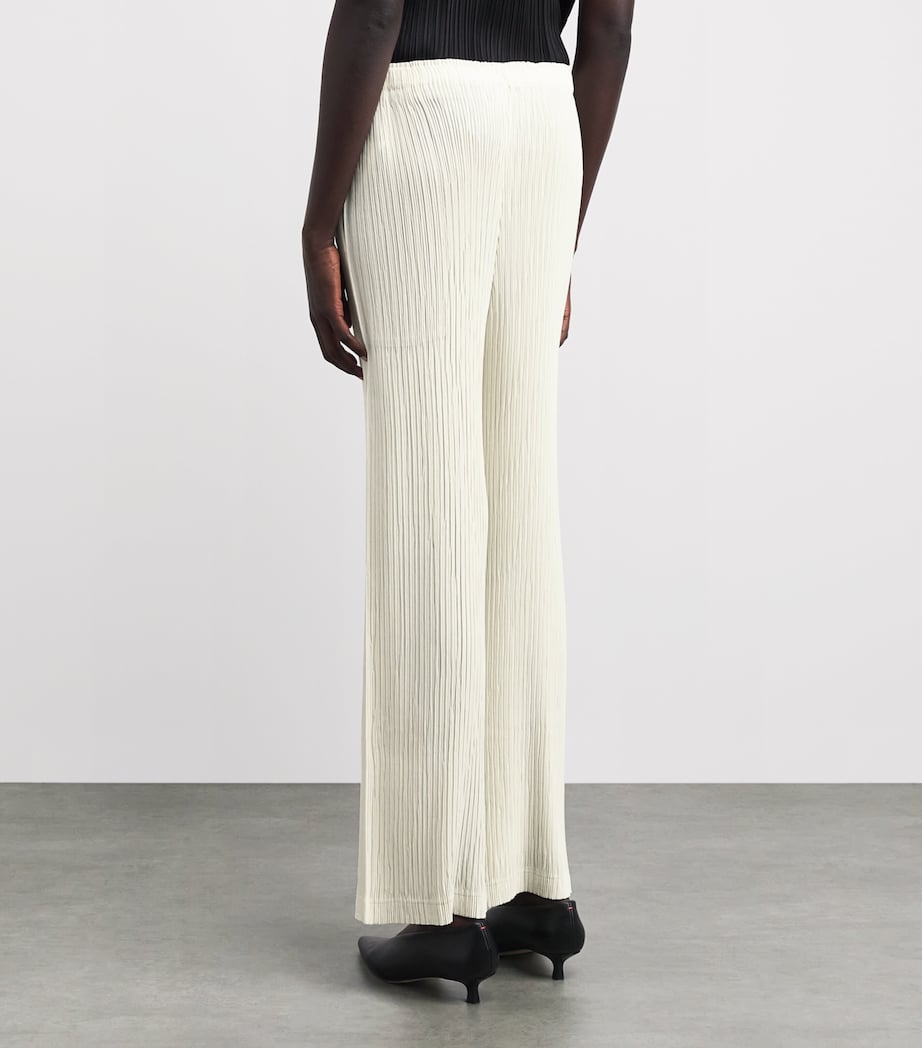 Issey Miyake Womens Hatching Pleats Straight Leg Trousers Off White Image 5