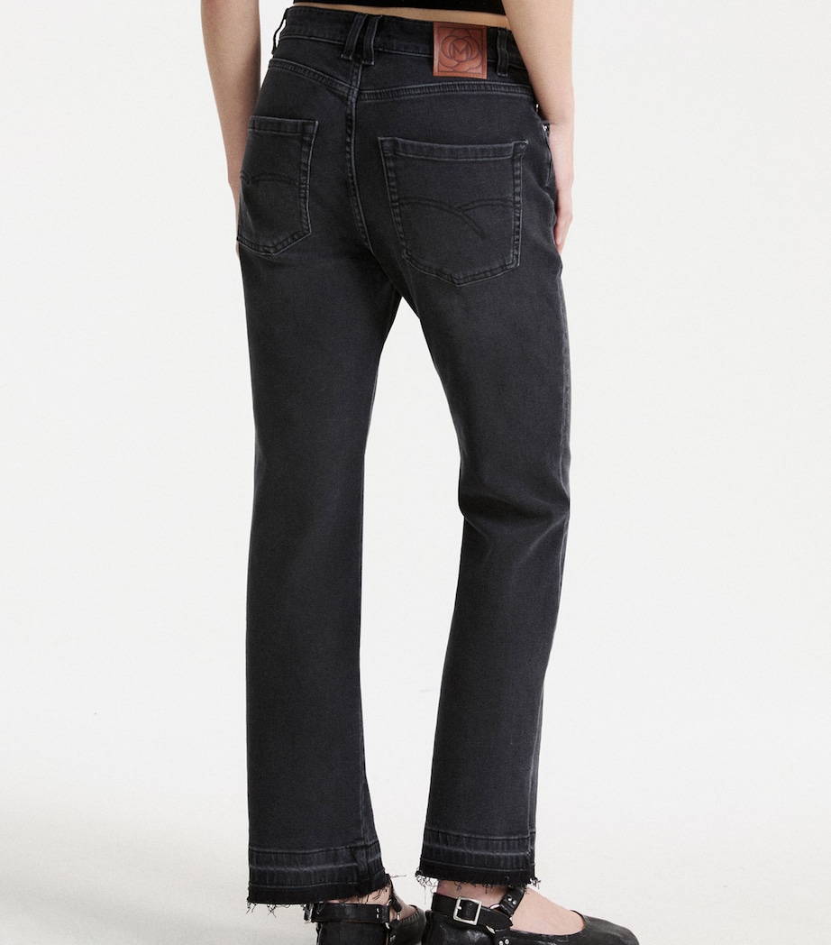 Marella Womens Mid-Rise Flared Jeans Black Image 3