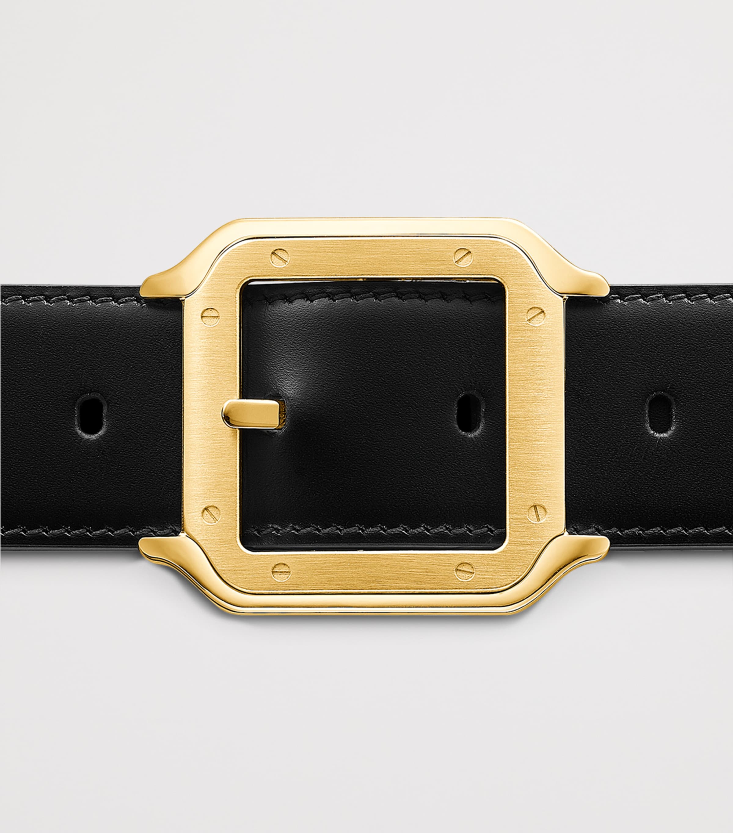 Cartier Leather Santos de Cartier Reversible Belt Black Image 6