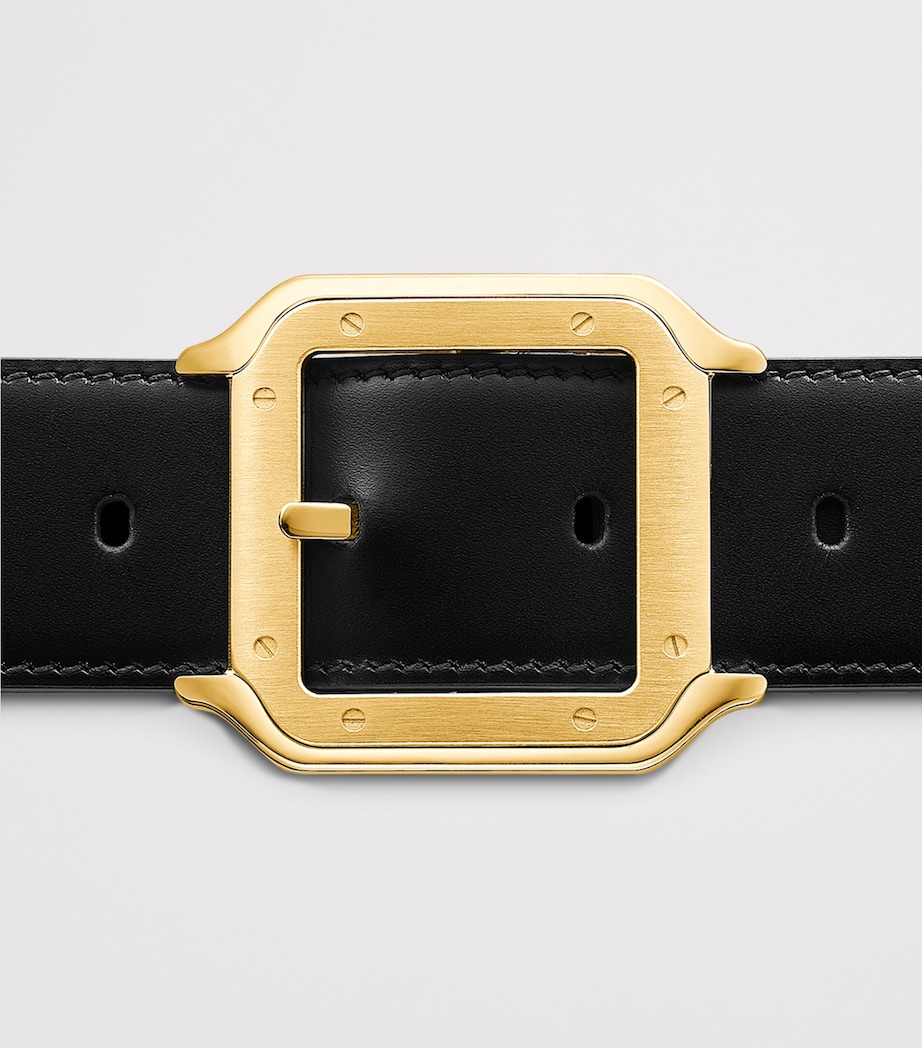 Cartier Leather Santos de Cartier Reversible Belt Black Image 6
