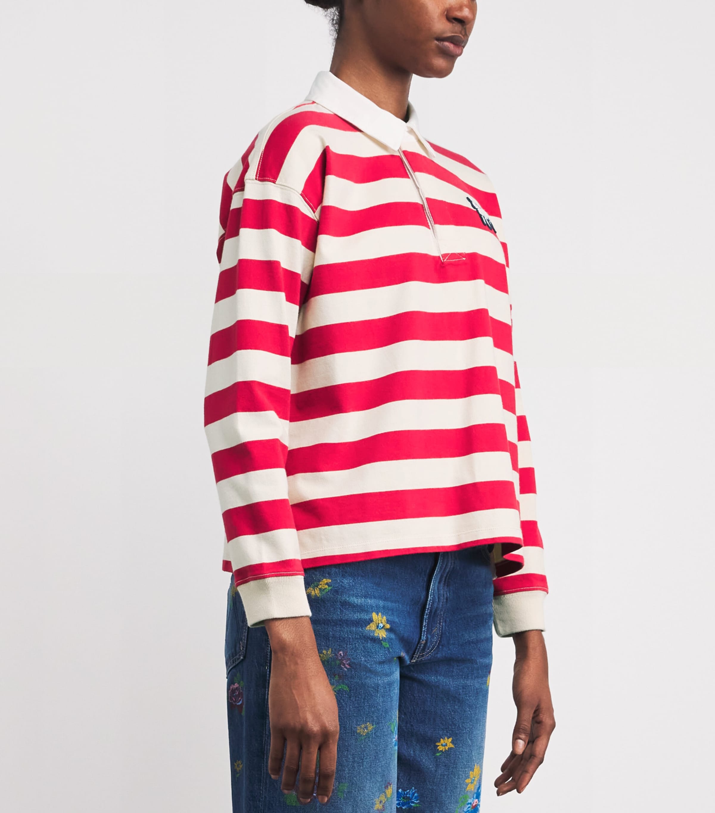 Cotton Boxy Match Polo Shirt GOR TANGO RED A Image 3