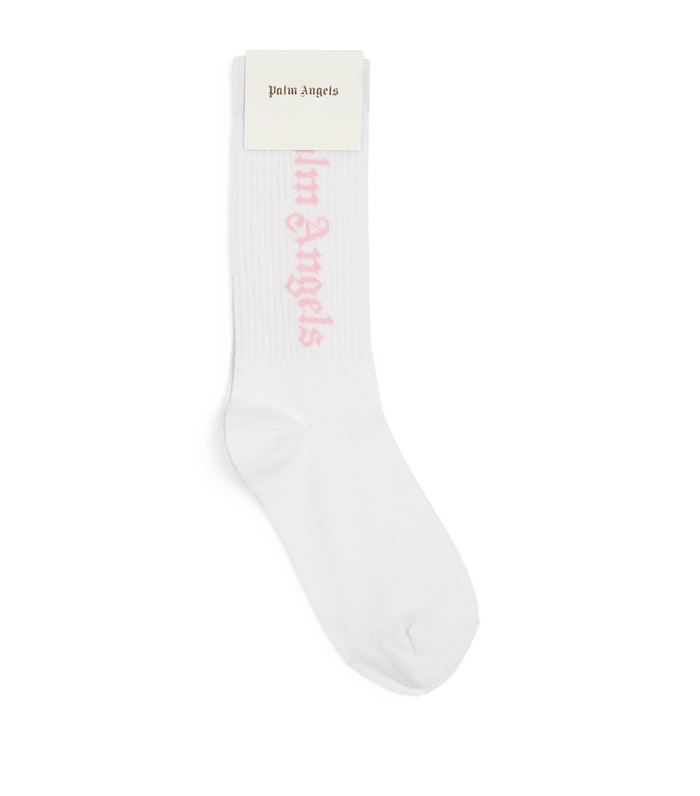 Shop Palm Angels Logo Socks In White