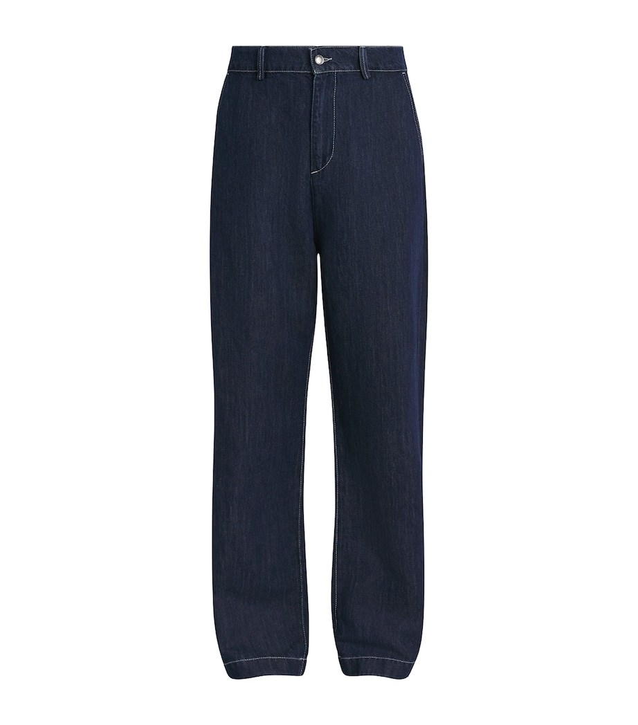 7 For All Mankind Mens Wide-Leg Denim Chinos Nocturnal Image 1