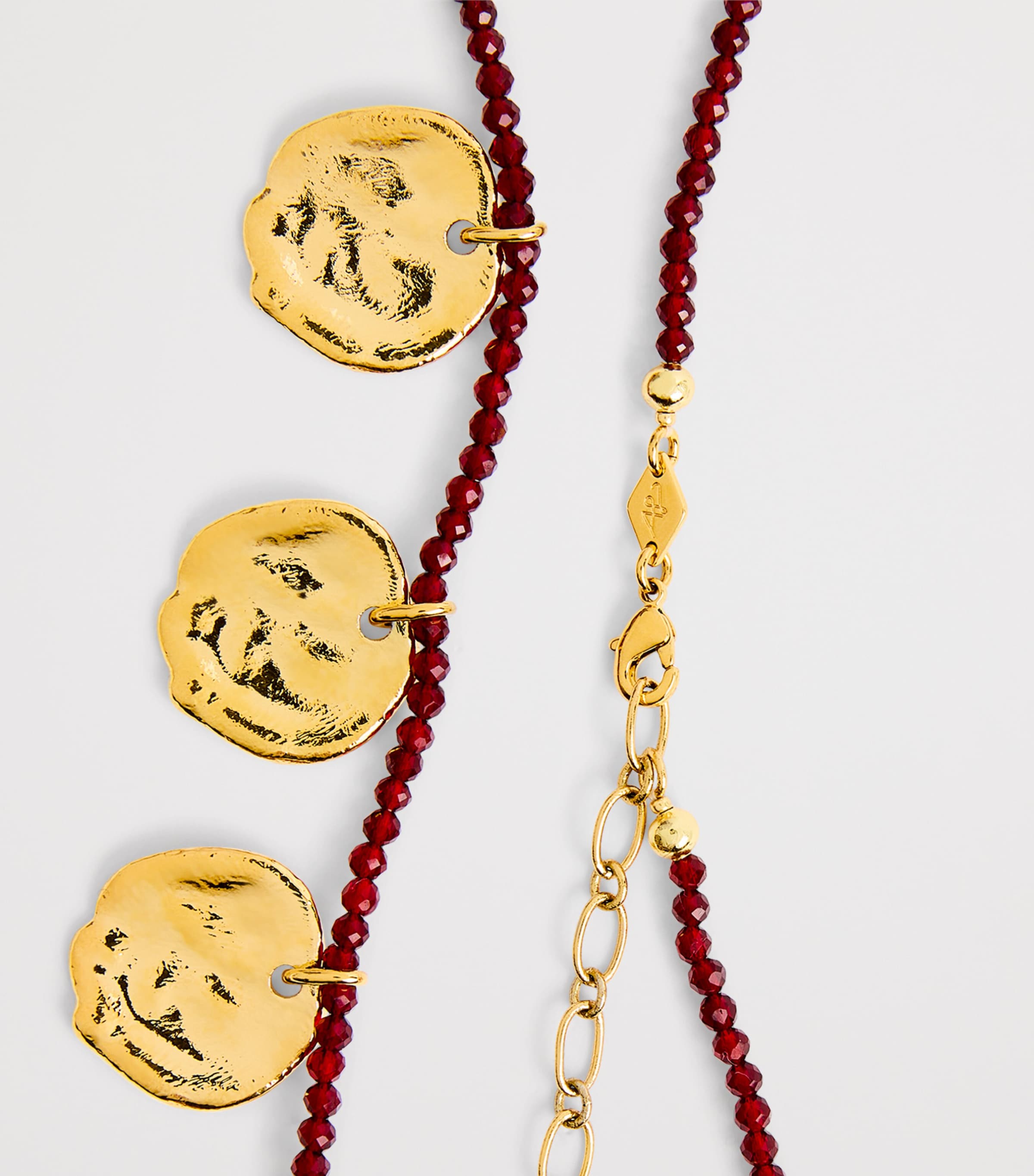 Gold-Plated Dream Catcher Necklace DEEP BURGUNDY Image 4