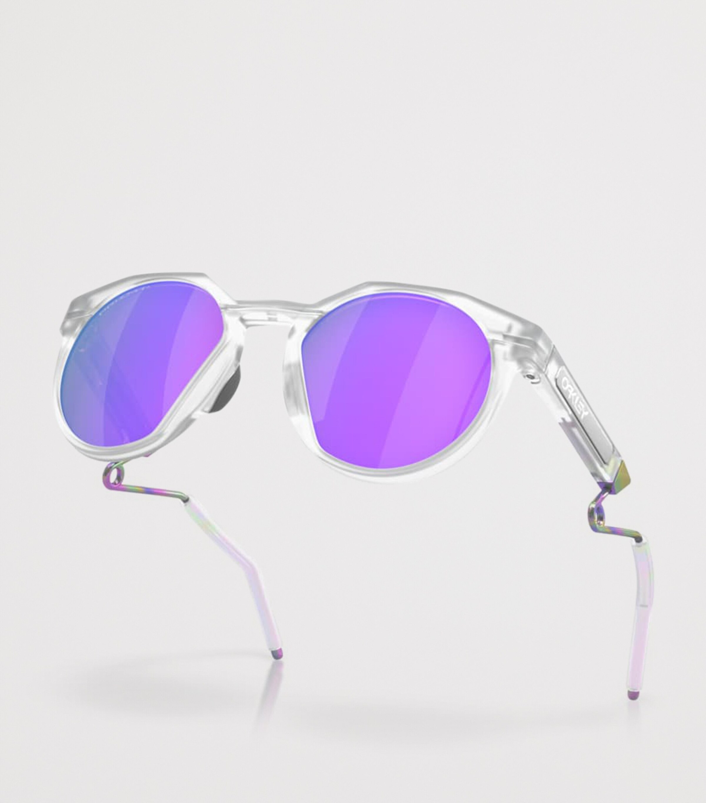 Oakley HTSN Metal Round Sunglasses Clear Image 5