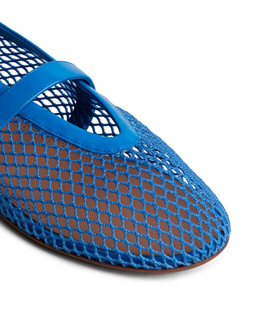 Alaïa Leather Mesh Ballet Flats Electric Blue Image 4