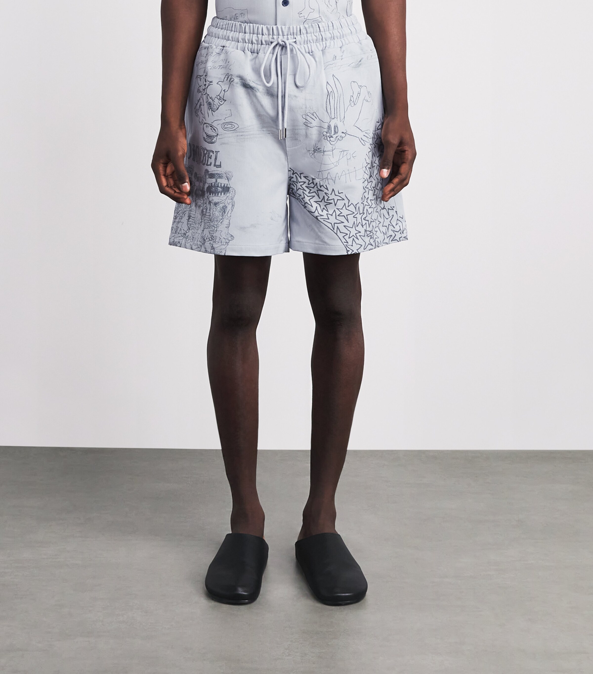 DOMREBEL Mens Sketchy Shorts Blue Image 4