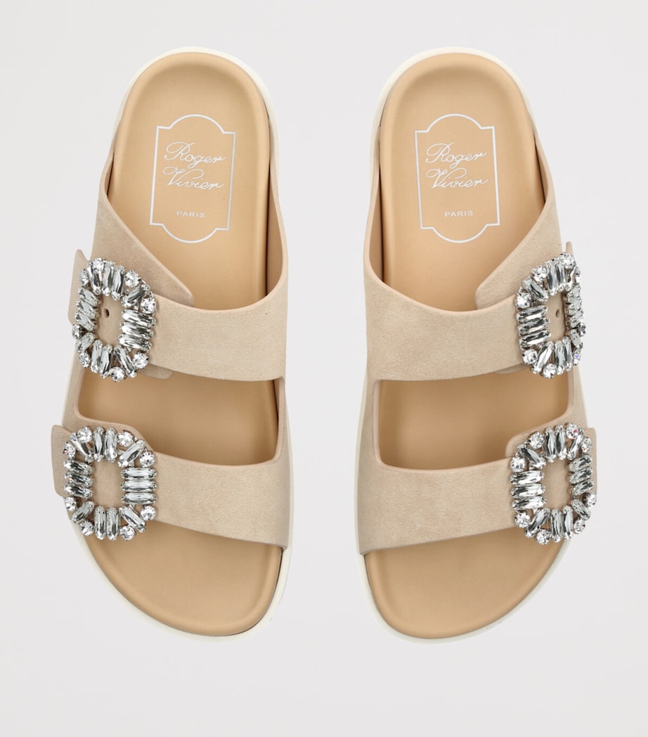 Leather Slidy Viv Strass Sandals BEIGE COMB Image 4