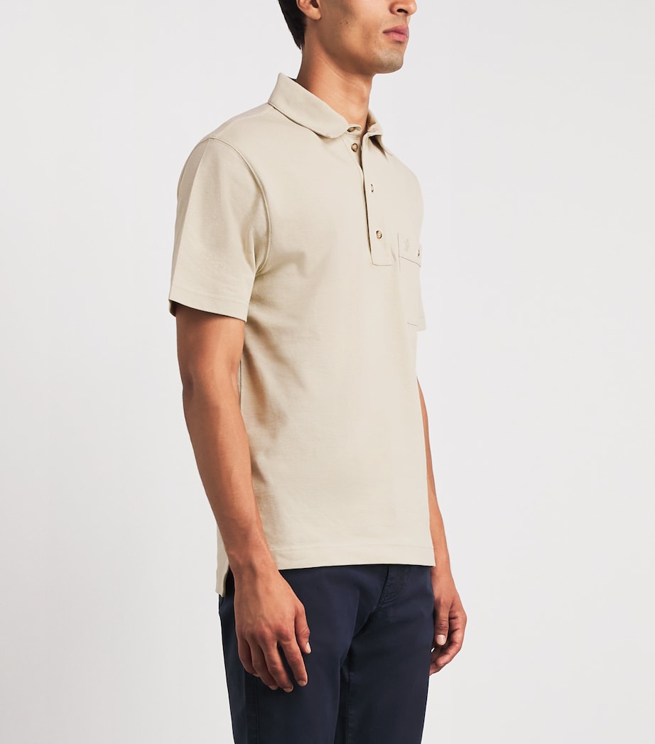 Purdey Mens Cotton Chest Pocket Polo Shirt Stn Image 4