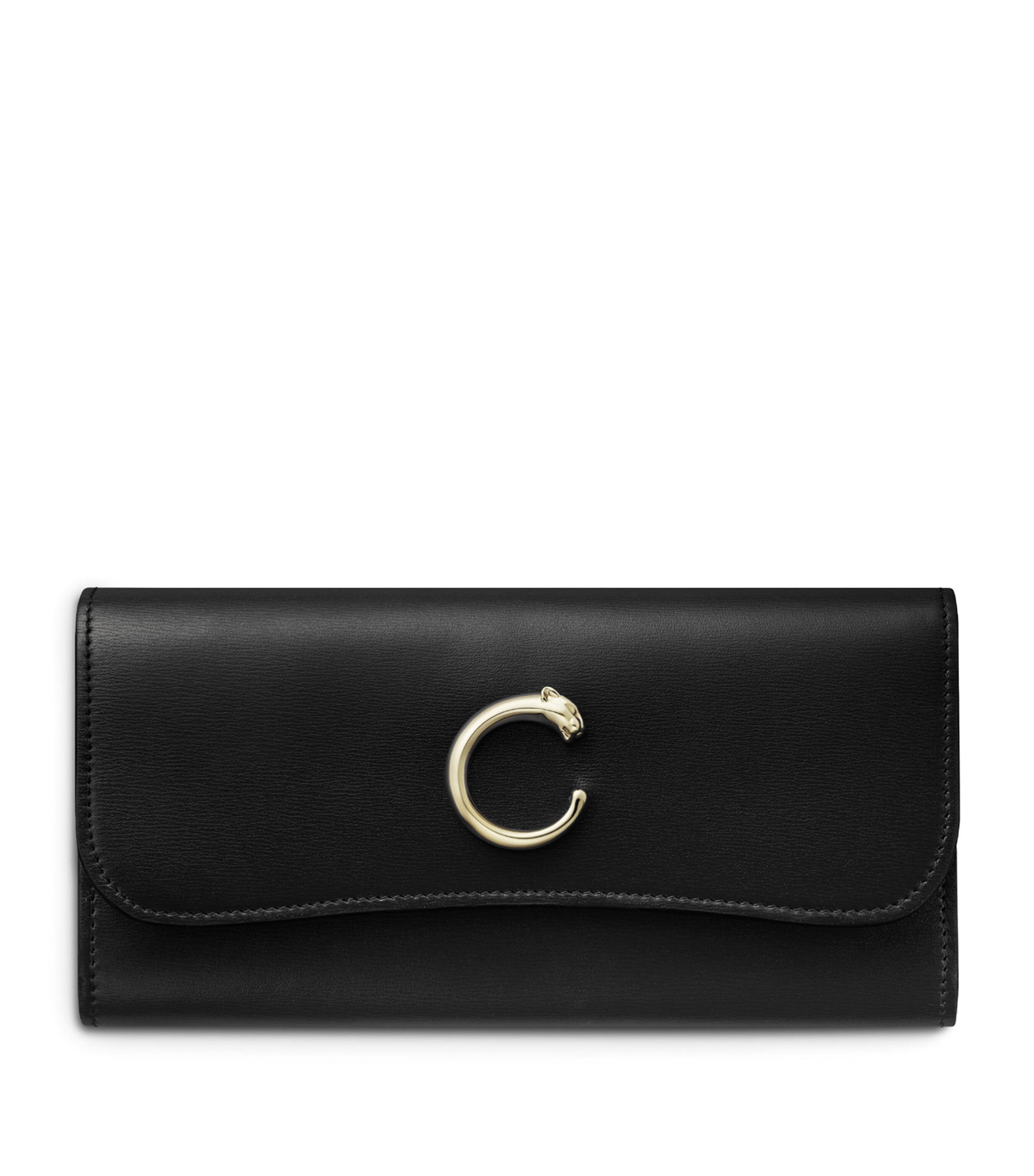 Calfskin Panthère de Cartier Wallet BLACK Image 1