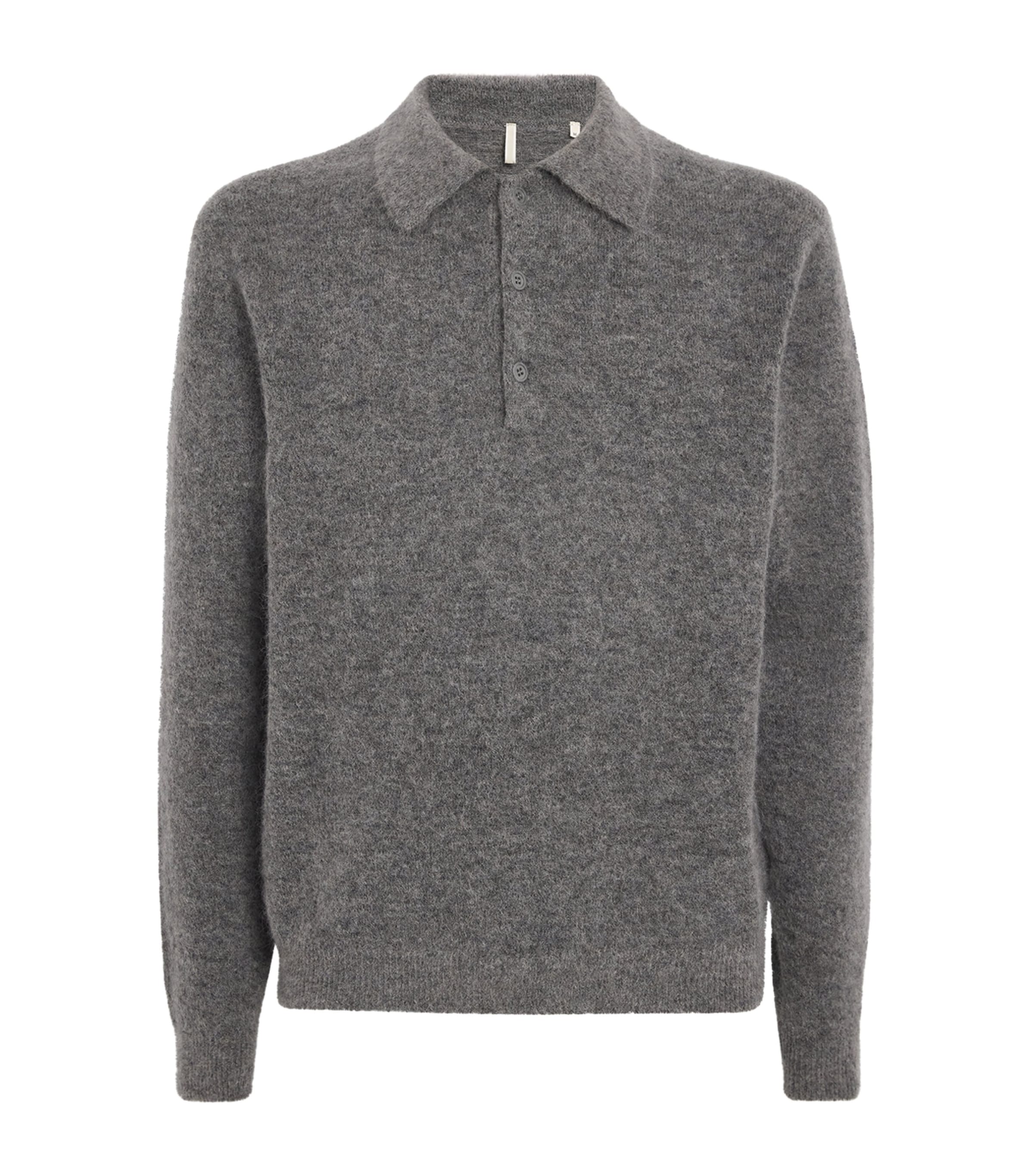 Wool-Blend Polo Sweater GREY MELANGE 915 Image 1