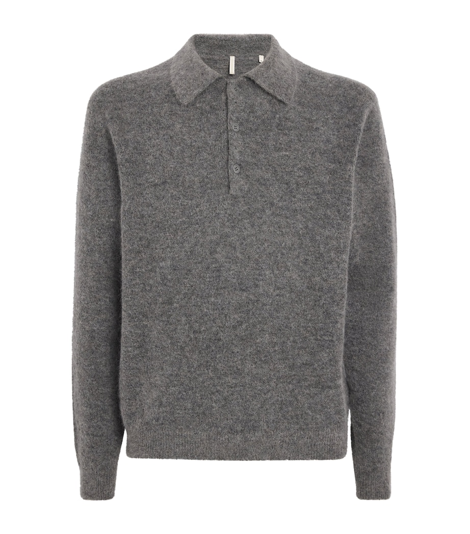 Wool-Blend Polo Sweater GREY MELANGE 915 Image 1