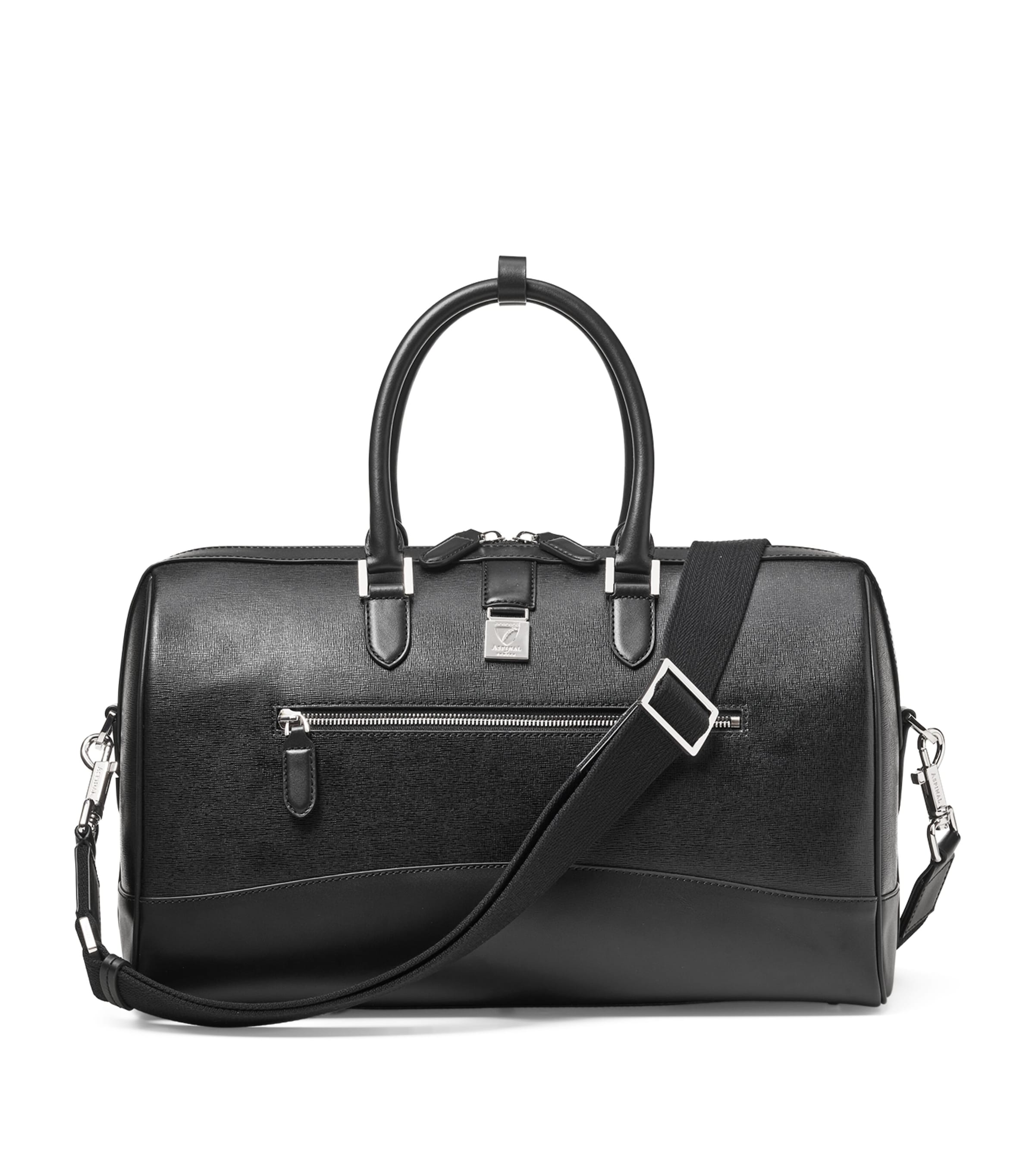 Aspinal Of London Leather Connaught Holdall In Black
