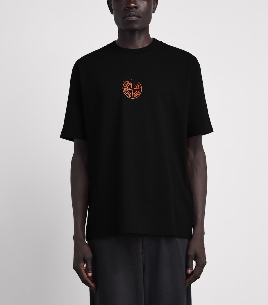 Stone Island Mens Cotton Vertical Compass T-Shirt Image 4