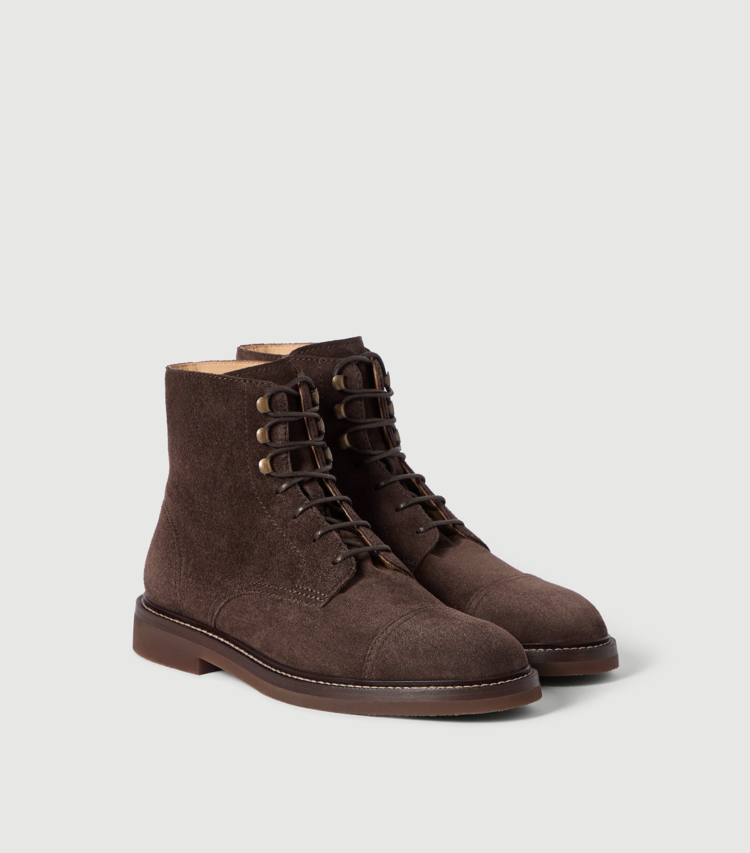 Brunello Cucinelli Brushed Leather Ankle Boots Image 2