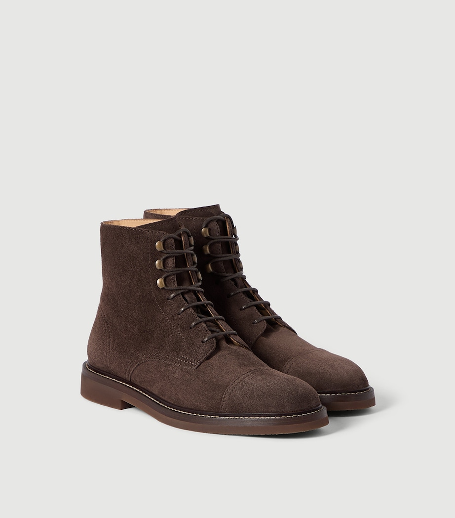 Brunello Cucinelli Brushed Leather Ankle Boots Image 2