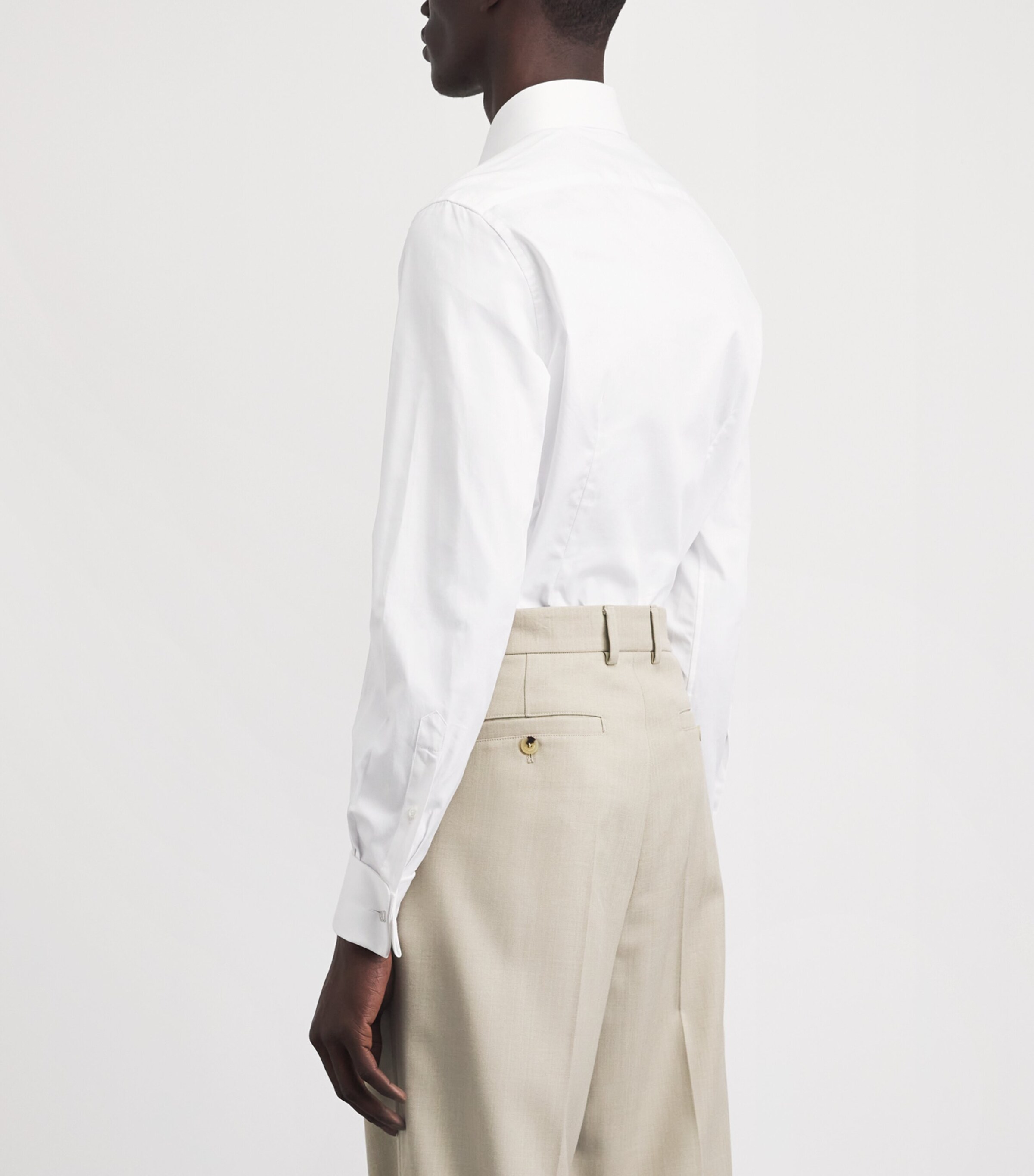 Corneliani Mens Cotton Twill Shirt Optical White Image 5