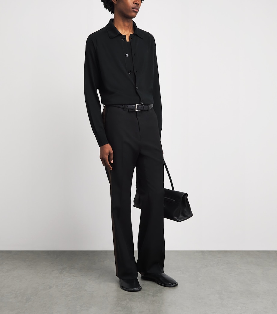 AMI Paris Mens Wool Collared Quota Cardigan Noir/noir Image 2
