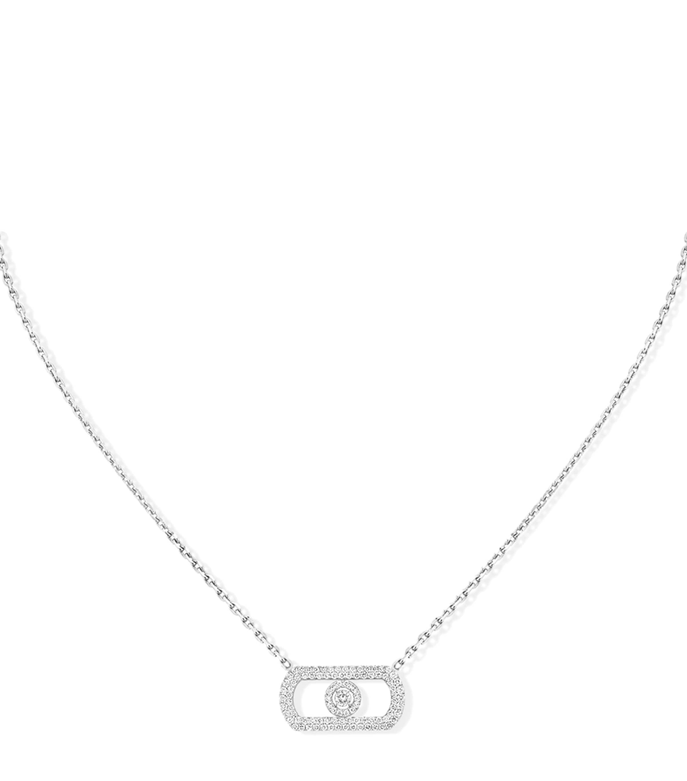 White Gold and Diamond So Move Pavé Necklace WHITE GOLD Image 1