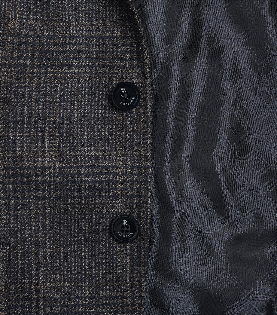Stefano Ricci Kids Wool-Silk-Cashmere Check Blazer (8-16 Years) Greenc. Image 3