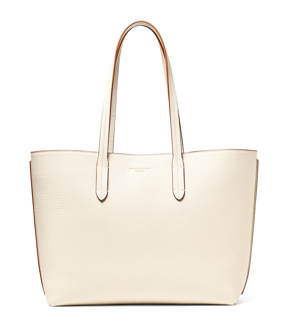 Aspinal Of London Leather East-West Regent Tote Bag Ivory Image 1
