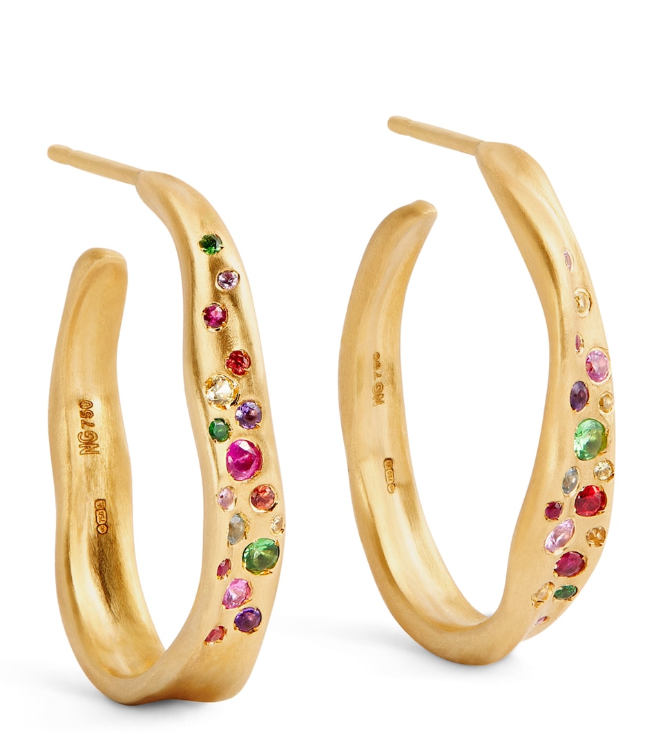 Yellow Gold and Sapphire Malak Earrings