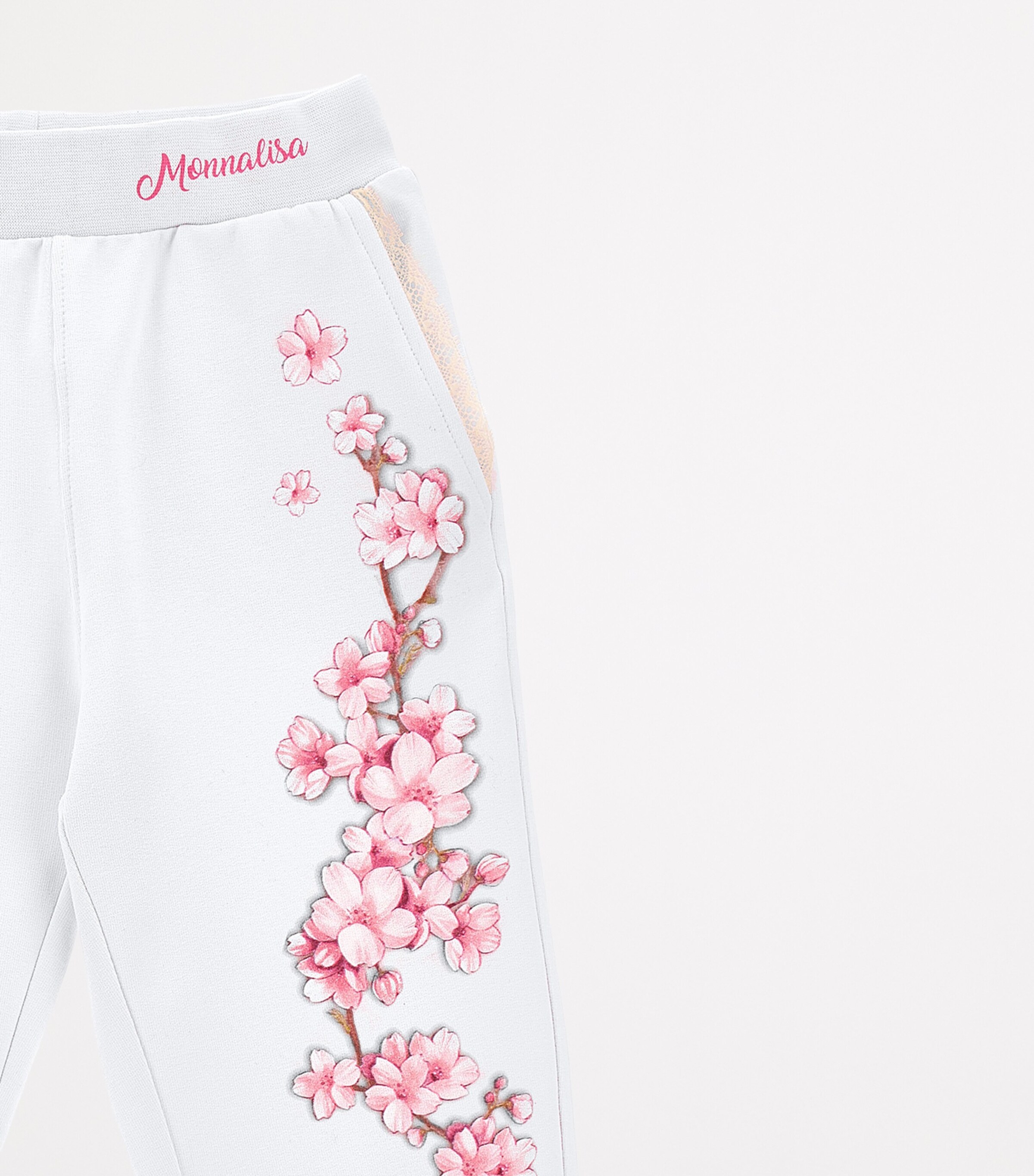 Stretch-Cotton Floral Sweatpants (2-12 Years) BIANCO Image 3