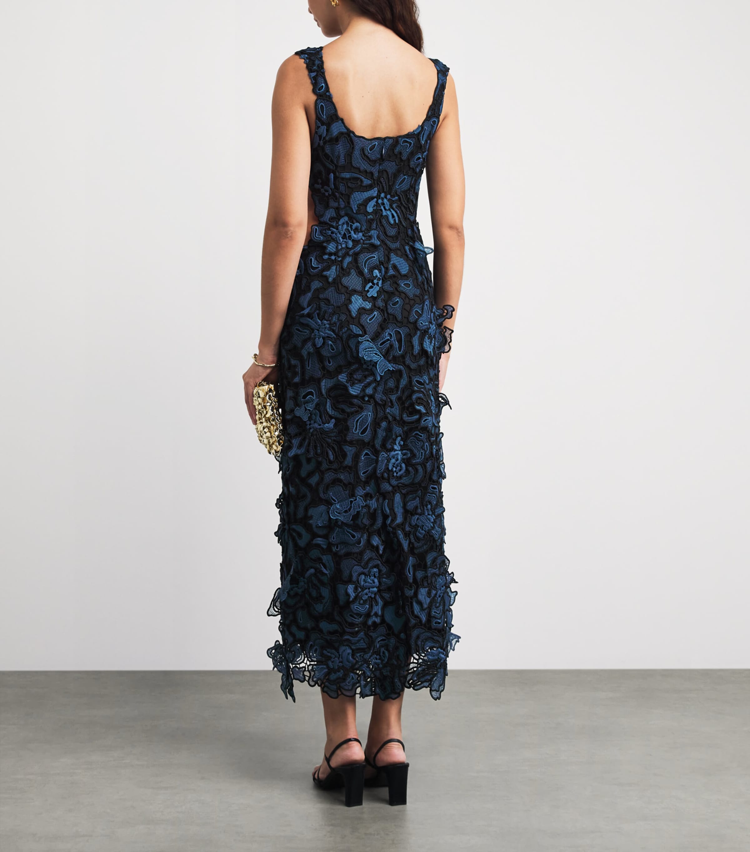 Simkhai Womens Lace Corinna Midi Dress Dark Indigo Multi Image 4