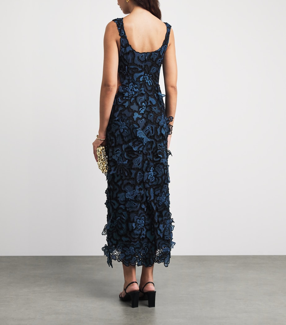Simkhai Womens Lace Corinna Midi Dress Dark Indigo Multi Image 4