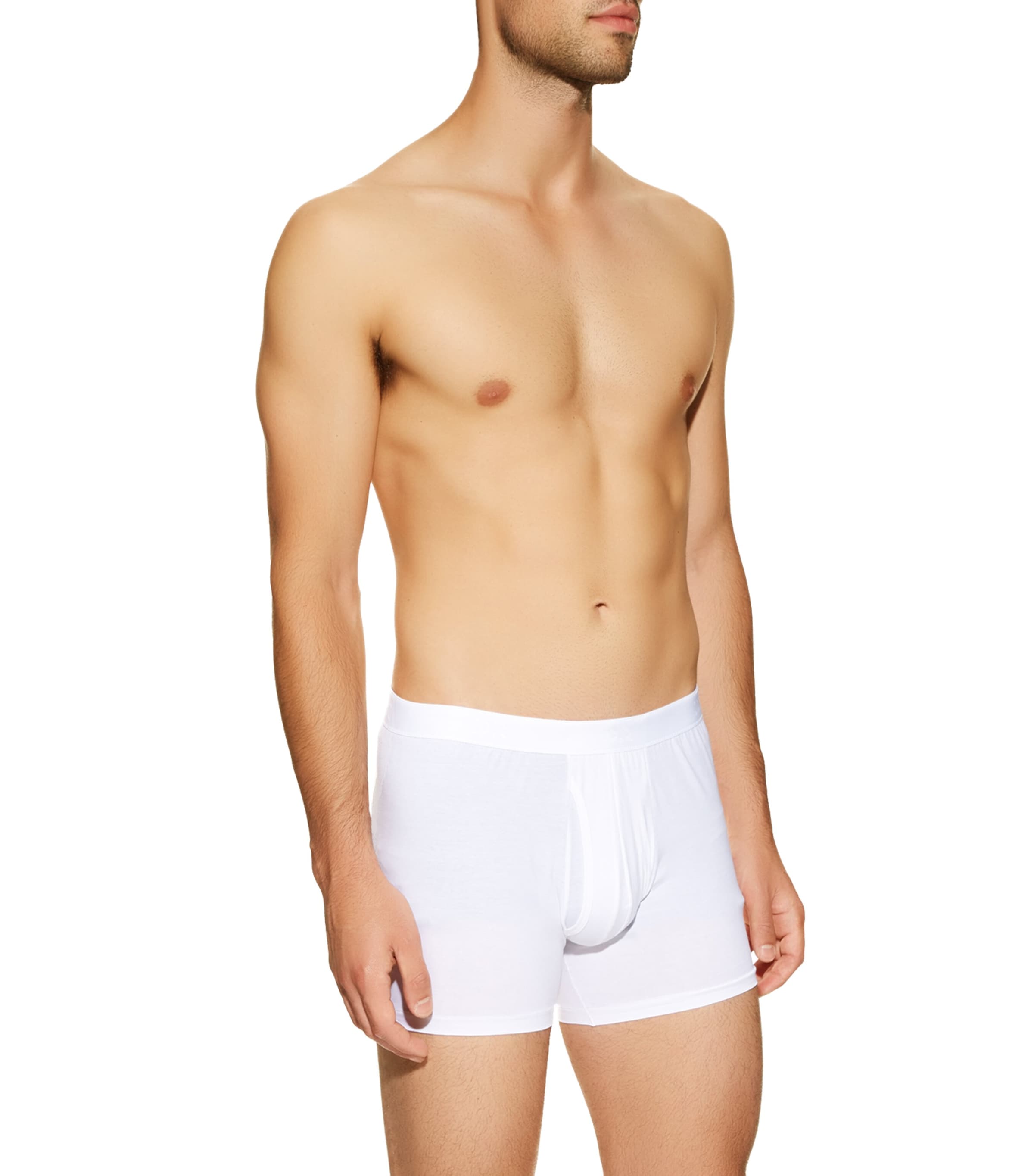 Pima Cotton Stretch Open Trunks WHITE Image 2