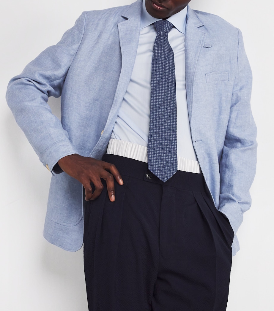 Silk Geometric Jacquard Tie 06 LIGHT BLUE Image 2