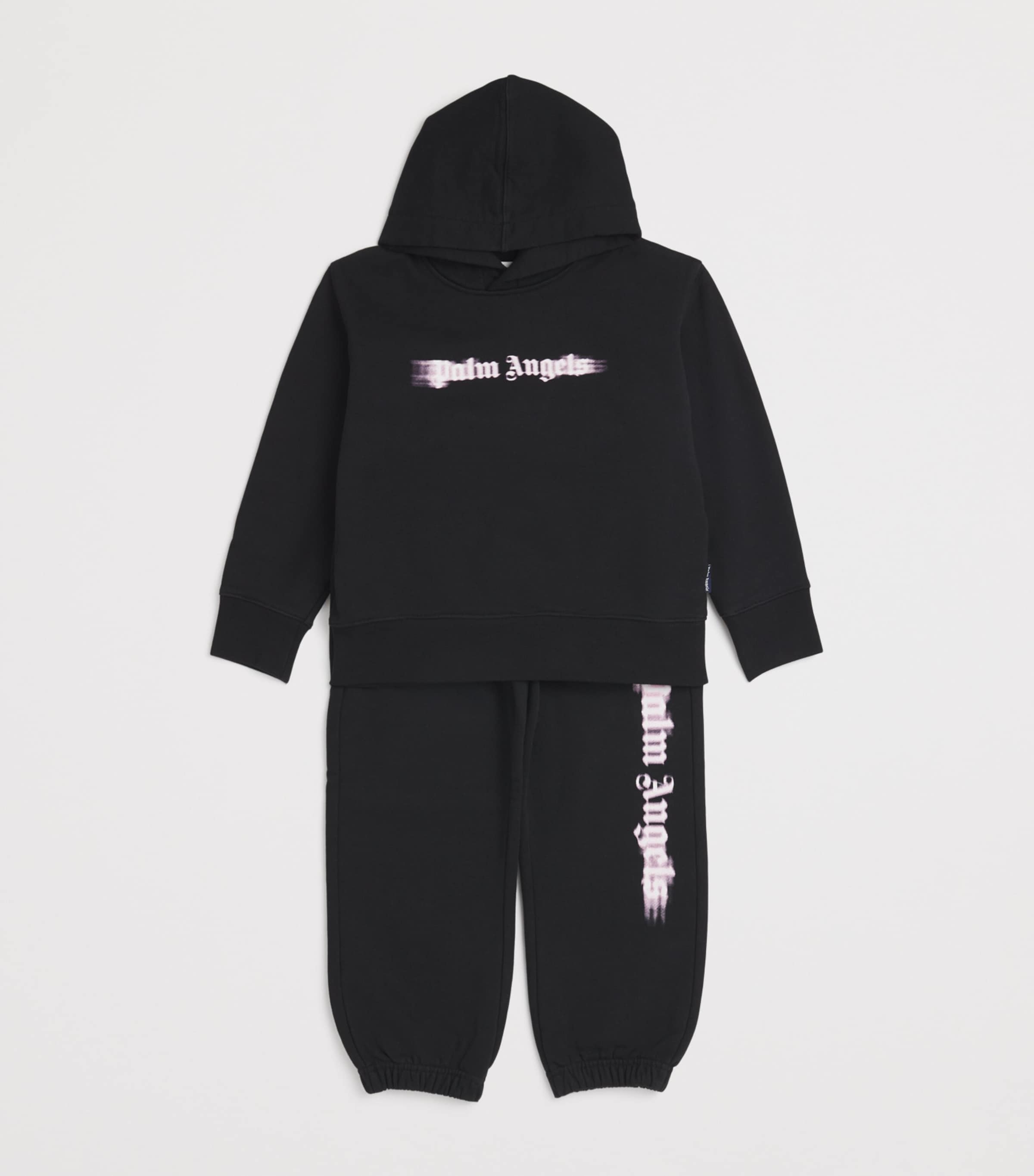 Cotton Blurred Logo Sweatpants (4-12 Years) 103BBLACK-ROSE PINK Image 3